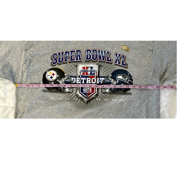 Reebok Super. Bowl XL Steelers VS Seahawks T-Shirt Mens Size L NWOT - Picture 4 of 6